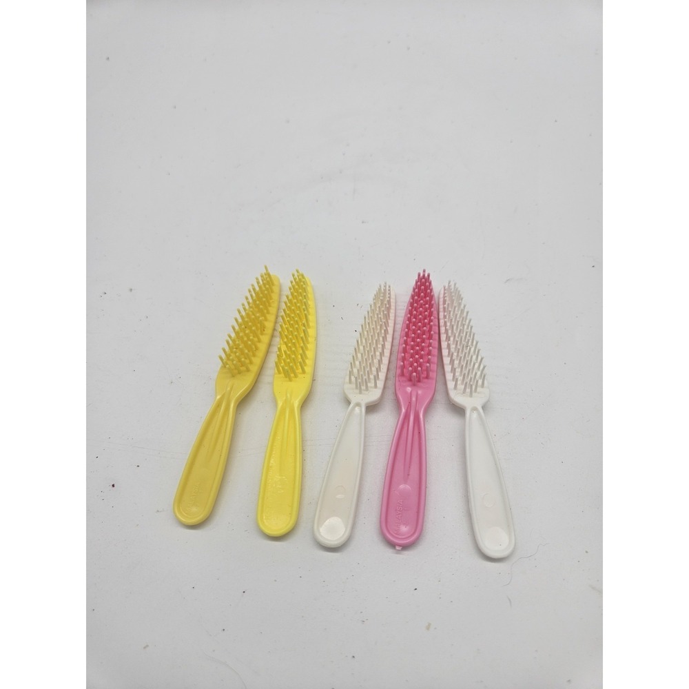Vintage She-Ra Princess of Power POP / Barbie 5 brush lot pink yellow White 80s
